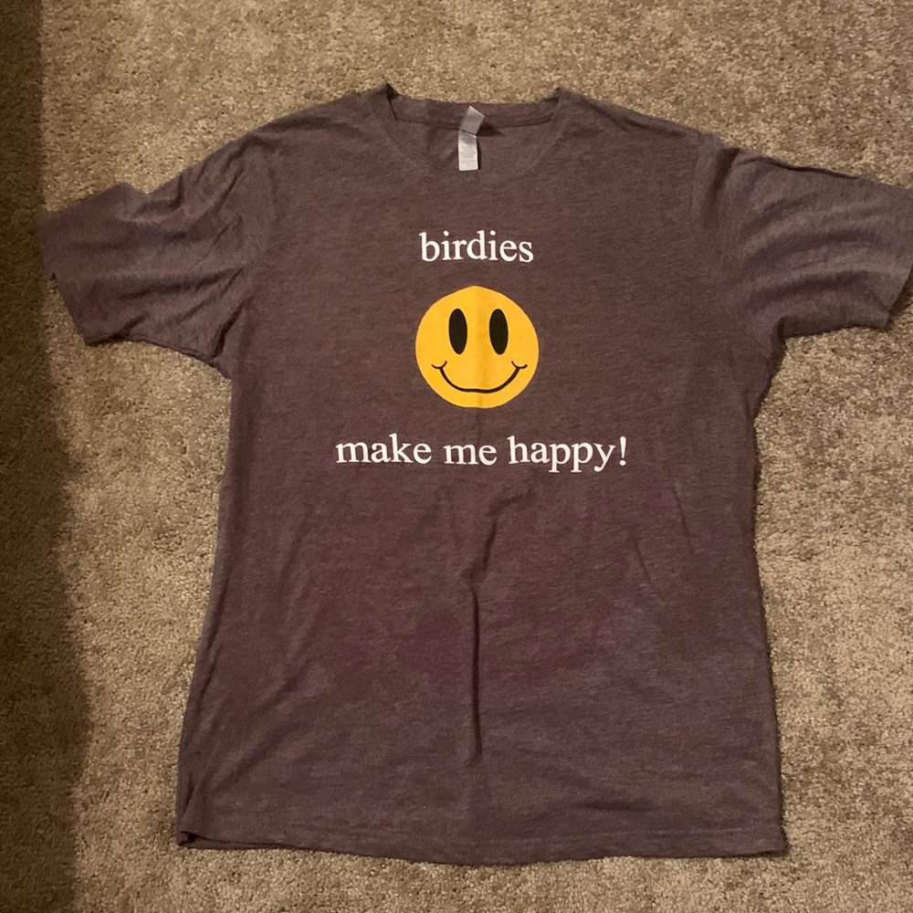 Next Level Apparel Brown Tee with Yellow Smiley